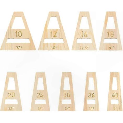 Ensemble de 9 outils trapézoïdaux en forme de coin pour la fabrication de bols segmentés, compatible avec les gabarits Sled blanc amande d'une épaisseur de 5 mm (1/5)