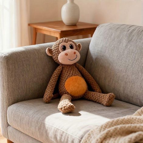 Jouet grinçant en peluche de dessin animé extra-large Jouet interactif en polyester épais double couche résistant aux déchirures pour chats et chiens, adapté à toutes les tailles de races (1/5)