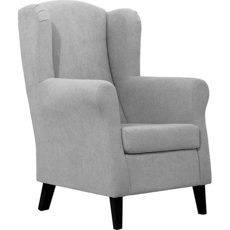 Ohrensessel hellgrau 110x75x80cm