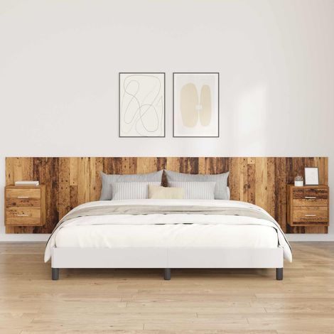 vidaXL Tête de lit avec armoire 3 pcs Bois Ancien Bois d'ingénierie