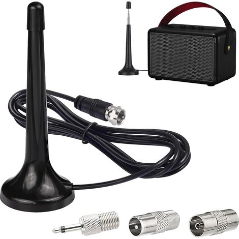 Antenne Radio Dab FM, Maison Télescopique Antenne Interieur Base Magnétique 75 Ohm, Compatible avec Récepteurs Stéréo, Tuners Portables, pour Tuner Hi-FI, Installation Facile Plug and Play (1/5)