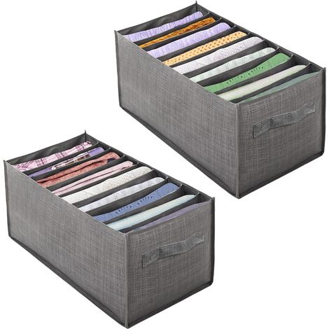 Boîte de rangement pour sous-vêtements, boîte de rangement pour sous-vêtements, 2 boîtes de rangement pliables, boîte de rangement pour soutien-gorge/chaussettes/culottes avec tiroir (1/4)