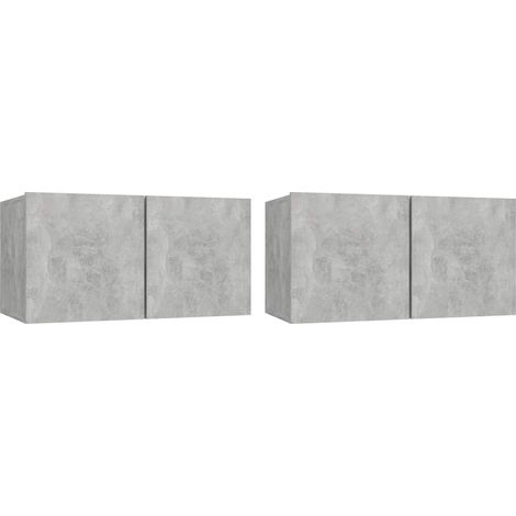 Maison Exclusive - TV-Hängeschränke 2 Stk. Betongrau 60x30x30 cm (1/5)