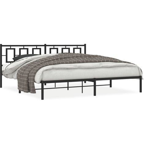 Maison Exclusive - Bettgestell mit Kopfteil Metall Schwarz 200x20