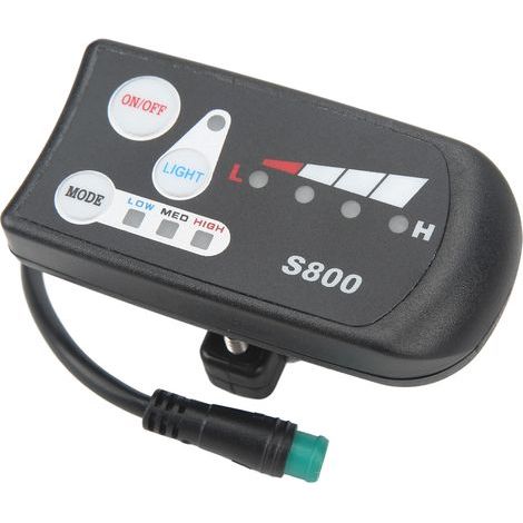 S800 LED-Tachometer für E-Bikes/E-Scooter mit universellem wasserdichtem 36V/48V-Anschluss