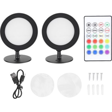 Applique LED Senza Fili Ricaricabile 1200mAh – Rotazione 360° Magnetica, Telecomando RGB e Luce Bianca Calda – ABS Design Moderno – Ideale per Armadi, Corridoi e Ristrutturazioni (1/5)