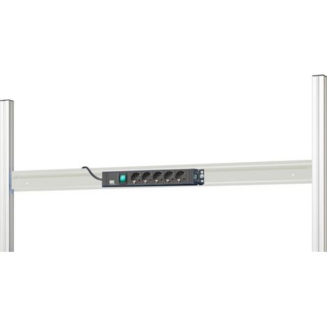 Rau Barre d'alimentation avec rail de fixation Série E, L1200xP85xH80mm, RAL7035