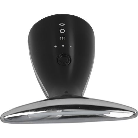 Nackenstraffungs-Massagegerät mit Wärmefunktion, 3 LED-Leuchten, 3 Intensitätsstufen, strafft die Halshaut, Schönheitsgerät, Schwarz (1/5)