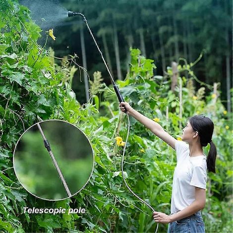 Electric Sprayer with 4m Pipes Garden Watering with 2 Nozzles Type-C/USB Telescopic Irrigation Tools (1/5)