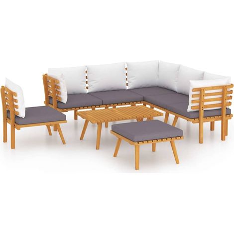 Maison Exclusive - Set Divani da Giardino 8 pz con Cuscini in Massello di Acacia (1/5)