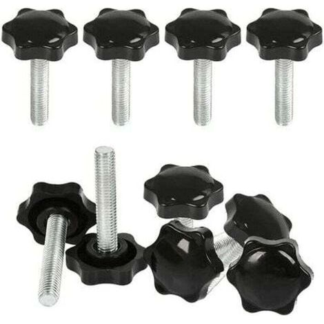 10 Pcs M8x40mm Boutons Serrage Vis Tte Molete,Bouton Main Filet Ecrou en Etoile Boulon de Serrage Filetage Boutons de Serrage Filetage avec Poigne Serrage de Poigne Visser en Plastique
