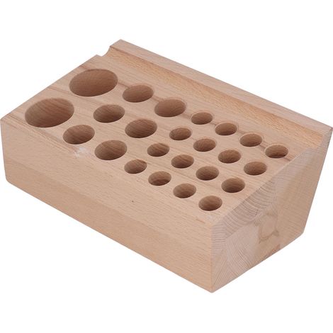 Werkzeughalter für Lederarbeiten, 24 Löcher, hochfestes Buchenholz, Holzstempel, Werkzeugständer, Lederwerkzeughalter für Meißel und Bürsten (1/5)
