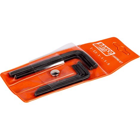 Chiavi a brugola Bahco 1995m/6t fosfato 6 pezzi metrici