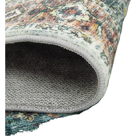 Teppich, maschinenwaschbar, weicher rutschfester Rücken, grün-a, 80cmx150cm (1/2)