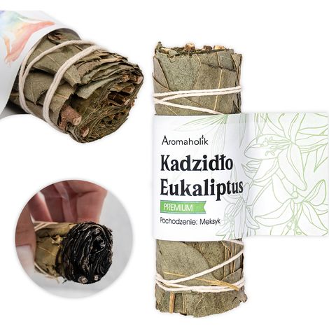 Incenso di eucalipto, erbe naturali per stress, affaticamento, aromaterapia