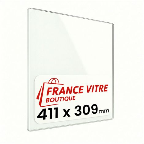 411 x 309 x 4 mm - Vitre de cheminée pour insert et poêle à bois - verre de rechange - France Vitre - jusqu'à 800°C - 309 x 411 x 4 mm (1/5)