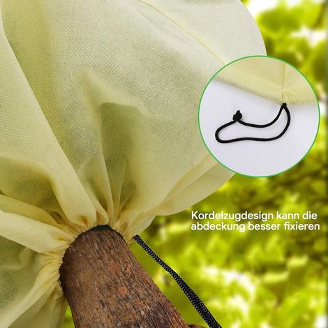 Housse de protection contre le gel pour plantes d'hiver - Avec cordon de serrage - En polaire,résistante aux déchirures - 100 x 80 cm,Beige GROOFOO (1/4)