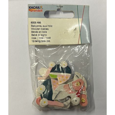 KNORR PRANDELL - DECORAZIONE BEBE DI LEGNO ROSA 12 PZ