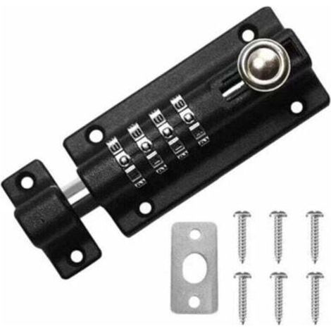 Loquet Porte, Targette de Porte À toute épreuve, 122mm Noir Verrou à Boulon Portes en acier inoxydable Avec vis anti-effraction (1/4)