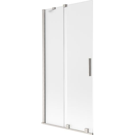 Mexen Velar mampara de ducha corredera de 2 paneles 90 x 150 cm, escarcha, níquel cepillado - 896-090-000-31-97 (1/2)