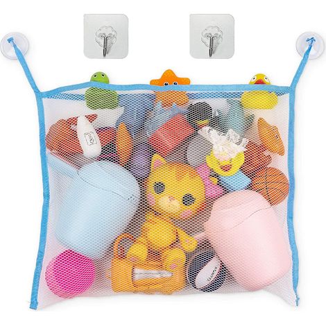 Sac de rangement pour jouets de bain - Filet de rangement en maille pour jouets de douche et de bain (45 cm x 35 cm) (1/5)