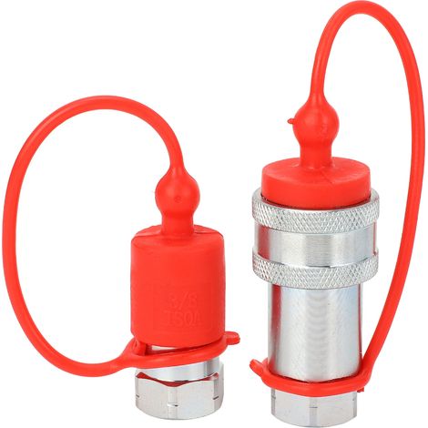 [Accouplement Hydraulique Rapide] + Accouplement 3/8in NPT Acier Trempé 24GPM 3600PSI [Accouplement Hydraulique Rapide, 2 x Accouplements] (1/4)