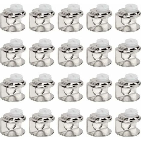 20 Pièces de pinces à verre,support etagere verre,Fixations Réglable Support peuvent installer de verre de 4 à 9 mm d'épaisseur (1/5)