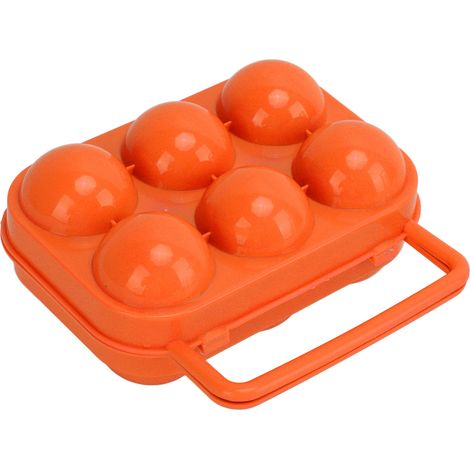 Tragbare Aufbewahrungsbox für Eier aus ABS-Kunststoff mit 6 Fächern, für die Aufbewahrung im Innen- und Außenbereich (orange). (1/5)