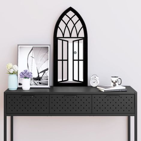Miroir Moderne - Miroir de Maquillage - pour Salon, Chambre, Salle de Bain - Noir 70x30 cm Fer Chic-301311 (1/4)