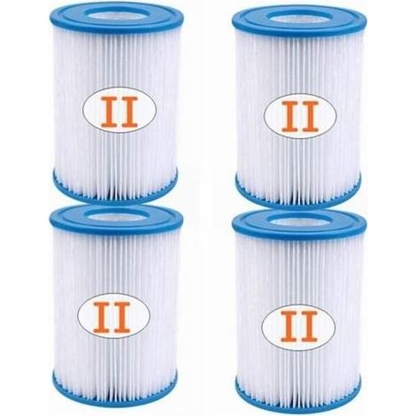 Lot de 4 cartouches filtrantes pour piscine de type II - Pour filtre de type II - Pour 58094 (1/4)