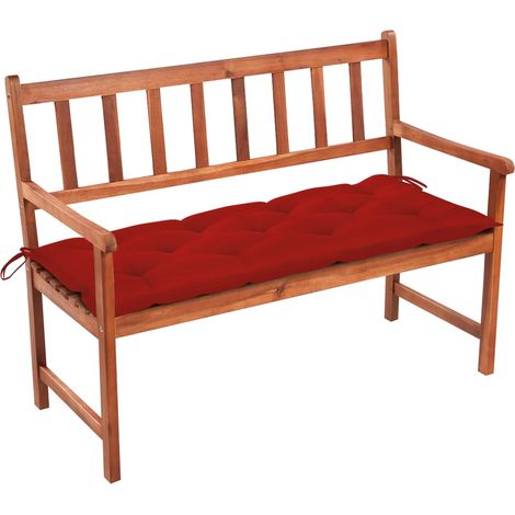 Banc de jardin avec coussin 120 cm Bois d'acacia massif