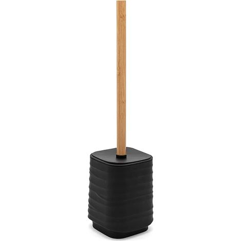 Scopino WC da appoggio nero in abs e bambù Wave (1/5)