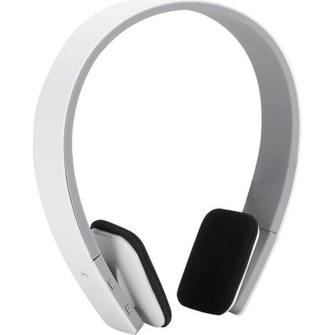 Ergonomic Wireless Bluetooth Stereo Headphones Heavy Bass Audio Handsfree with Microphone, Earphones for Outdoor Sports Running Fitness (White)