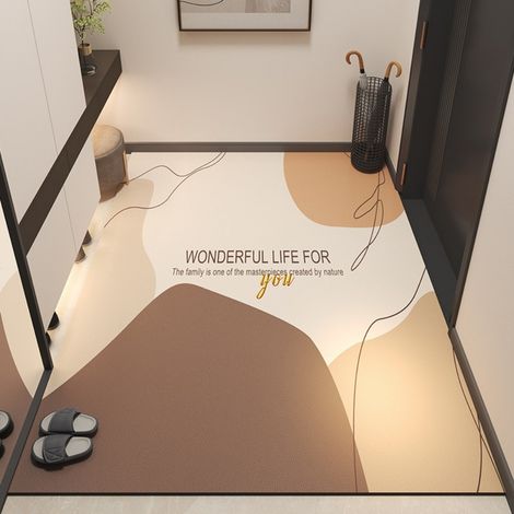 Motif floral - Vertical 4060cm (Cuir) Tapis de sol en cuir imperméable et résistant à l'huile, lavable et facile d'utilisation, adapté à un usage domestique, y compris pour les entrées et les paillas (1/5)