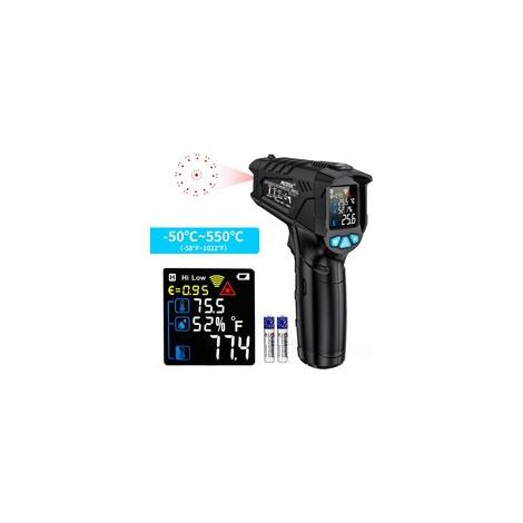 Thermomètre infrarouge laser professionnel sans contact, pistolet de température infrarouge 50°C à 550°C (1/4)