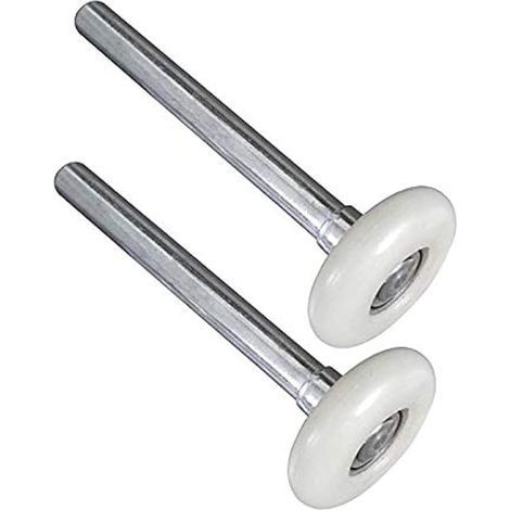 Lot de 2 rouleaux de porte de garage 2 pouces (51 mm) en nylon et acier, 10 roulements à billes, tige de 9,5 cm, ultra-silencieux (45 mm x 95 mm x 2 pièces) (1/4)