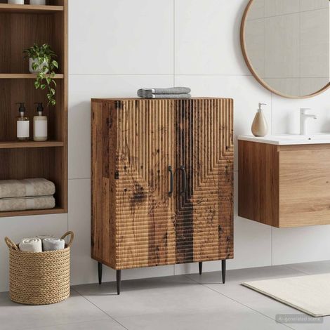 vidaXL Mobiletto da Bagno HAARLEM Legno antico 59,5 x 31 x 80 cm