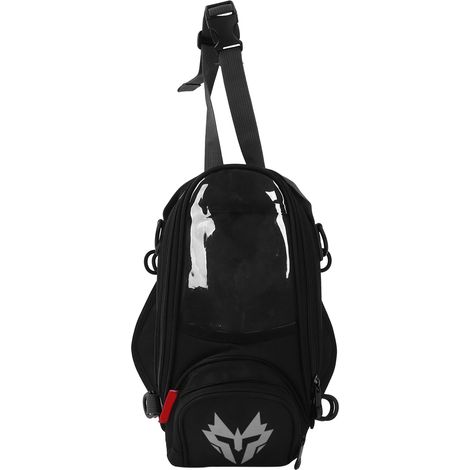 Sacoche de réservoir pour moto, fonction écran tactile, bandoulière réglable, tissu Oxford imperméable, blanc universel. (1/5)