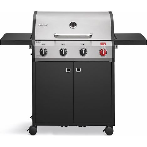 Gasgrill Chicago Next 4 R Turbo Edelstahl farbig schwar