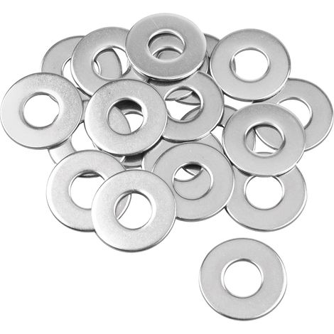 Rondelle M10 - Acier Zingué - Diamètre Extérieur 25 mm - Épaisseur 2 mm - Pour Vis et Boulons - Lot de 20 (1/5)