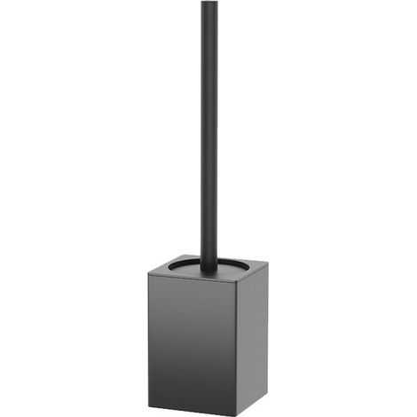 Brosse WC - Porte-brosse WC - Brosse WC avec support - Alliage d'aluminium - Noir - Suspendu - À poser - Sans Embouts - Séchage rapide, hygiénique et antibactérien - Pour le rangement et l'organisatio (1/5)