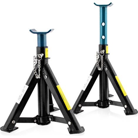 Unterstellbock klappbar verstellbar Auto PKW Wagenheber Abstellböcke 3000kg Schwarz/Blau (1 Paar)