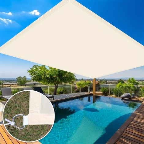 Voile ombrage kaki – 2x2m – 210D – Anti-UV 90% – Jardin/balcon (1/5)