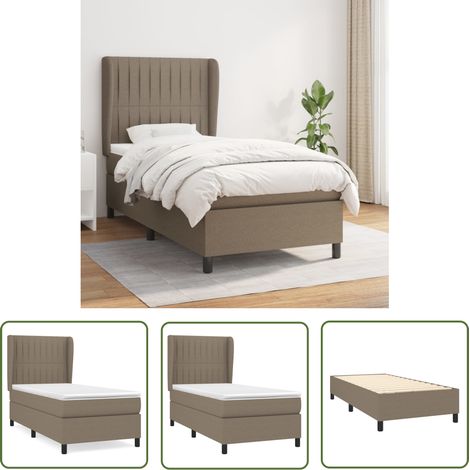 The Living Store Boxspringbett mit Matratze Taupe 100x200 cm Stoff - Boxspringbett - Doppelbett - Bettenrahmen - Lattenrost - Matratze (1/5)