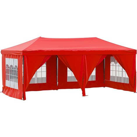 Maison Exclusive - Partyzelt Faltbar mit Seitenwänden Rot 3x6 m (1/5)