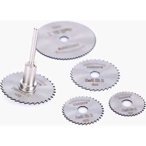 Lames de scie circulaire - Dremel - 6 lames - Acier rapide - Coupe bois - Mandrin rotatif (1/3)