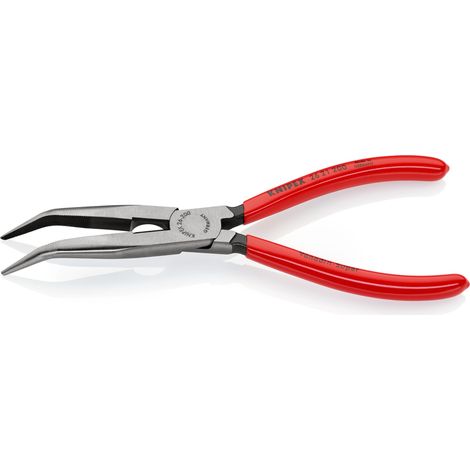 KNIPEX 26 21 200 Pinza per meccanica - con becchi mezzotondi con tronchese (pinza a becchi di cicogna) rivestiti in resina sintetica atramentata nera 200 mm (1/3)