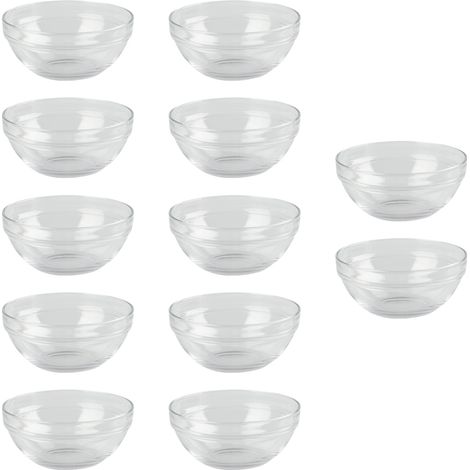 Mini bols pincés en verre de 5 cm, indispensables en cuisine, lot de 12