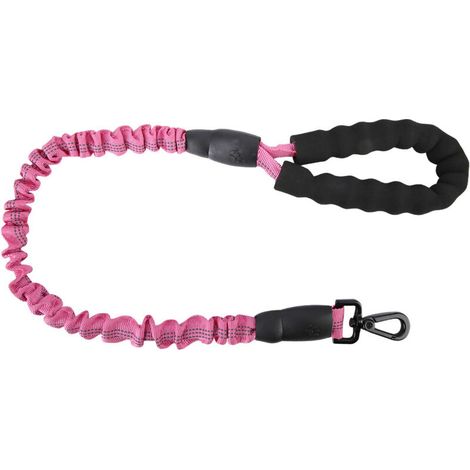 Jeffergarden Laisse élastique chien - 1m rose, corde renforcée, poignée ergonomique - Promenade active (1/5)
