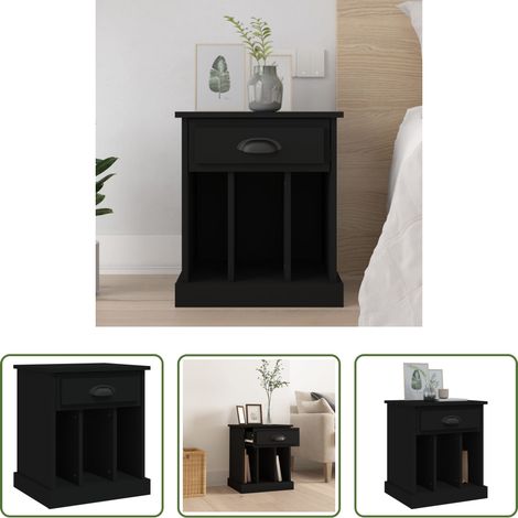 vidaXL Holz Nachttisch - Nachttisch Schwarz 43x36x50 cm (1/5)